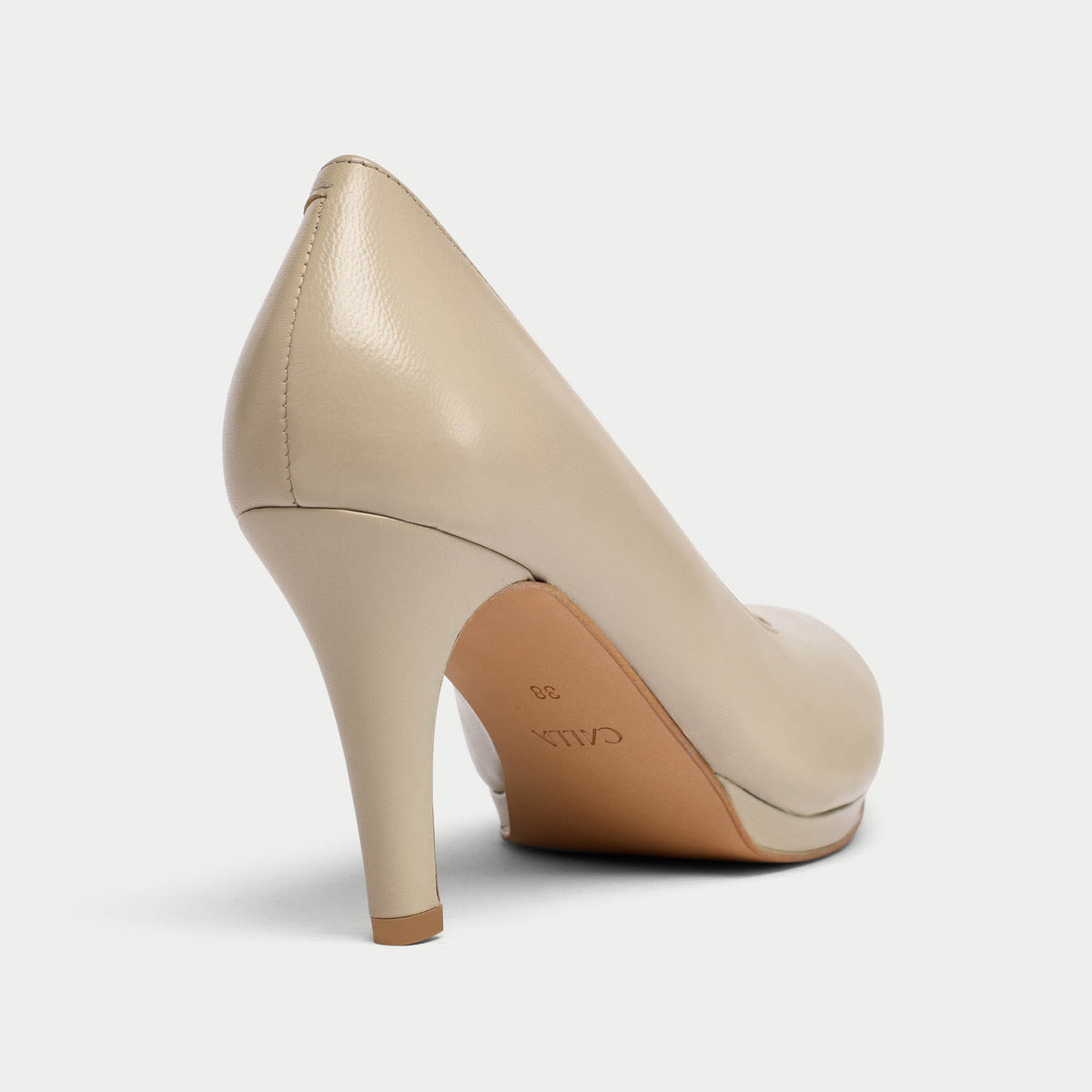 Sophia - Neutral Leather Pumps (image 4)