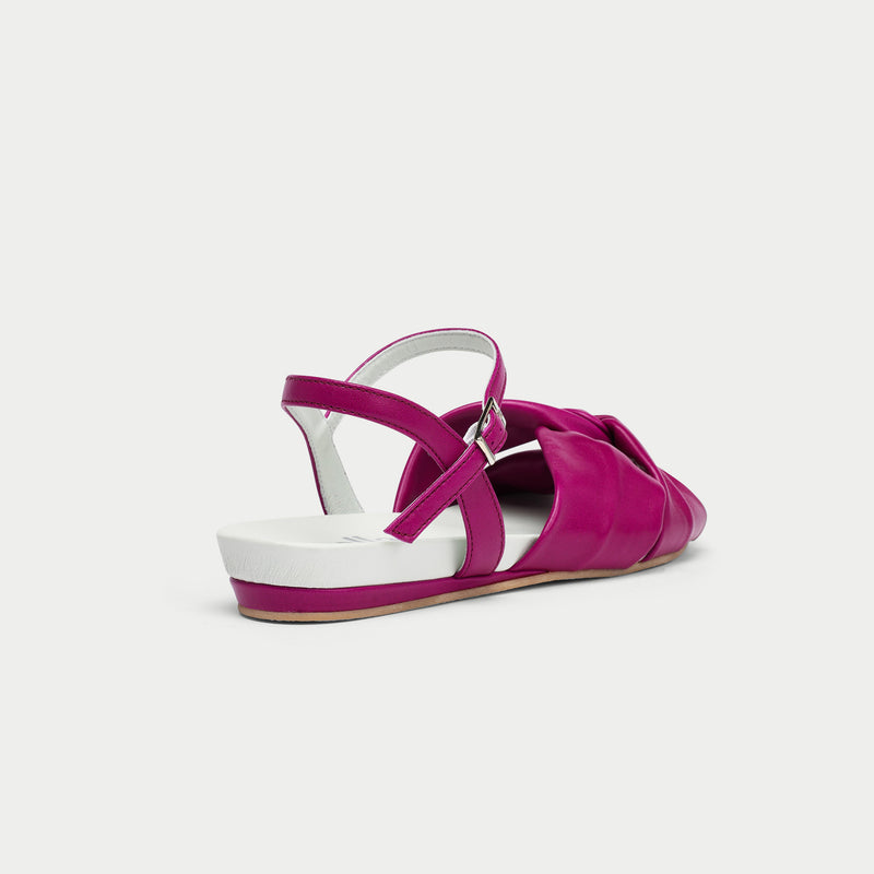 indigo leather sandals back view