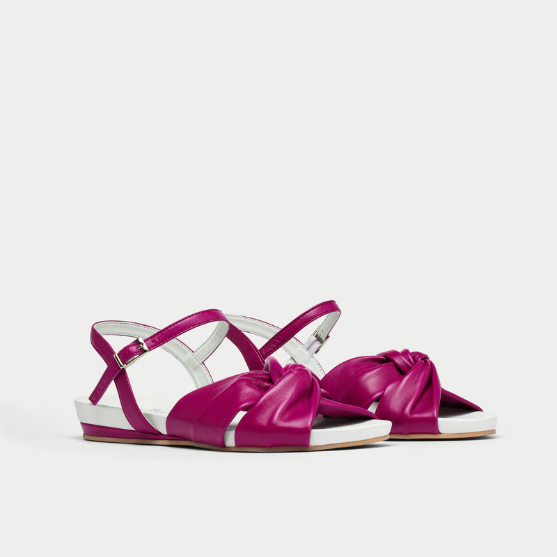 pair of indigo leather sandals