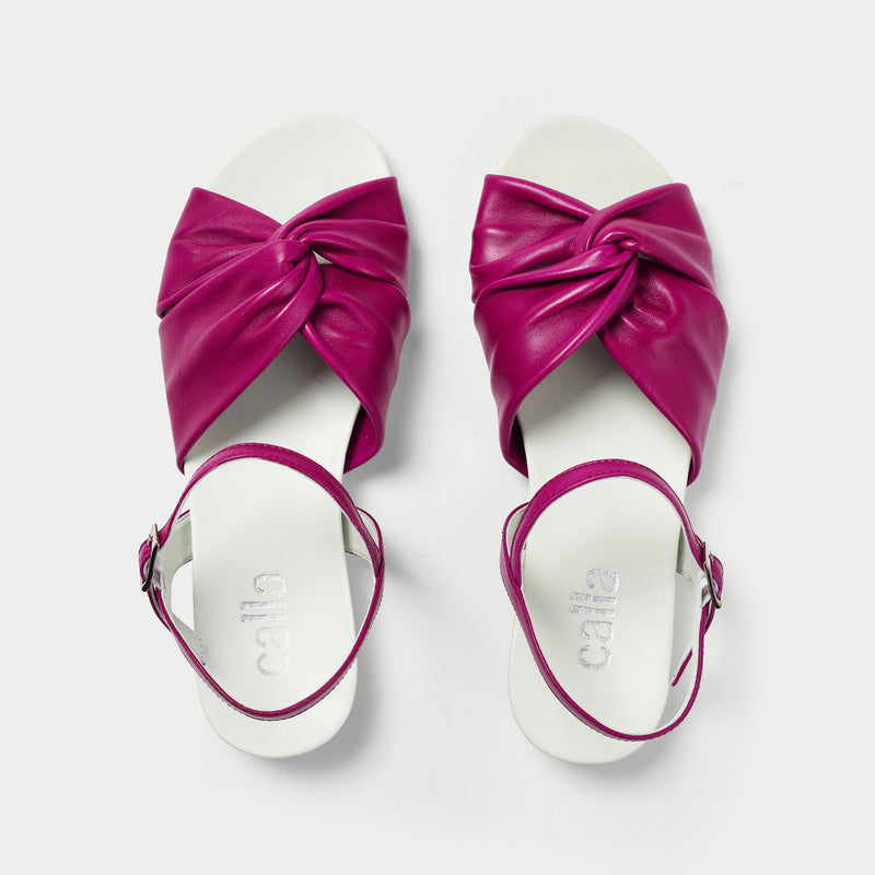 indigo leather sandals top view