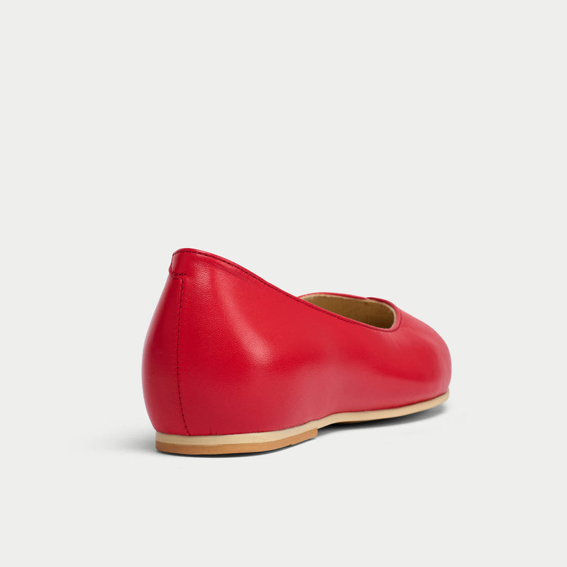 Womens red leather sales flats